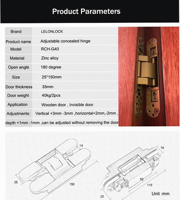 Introduction of 3D adjustable invisible door hinges