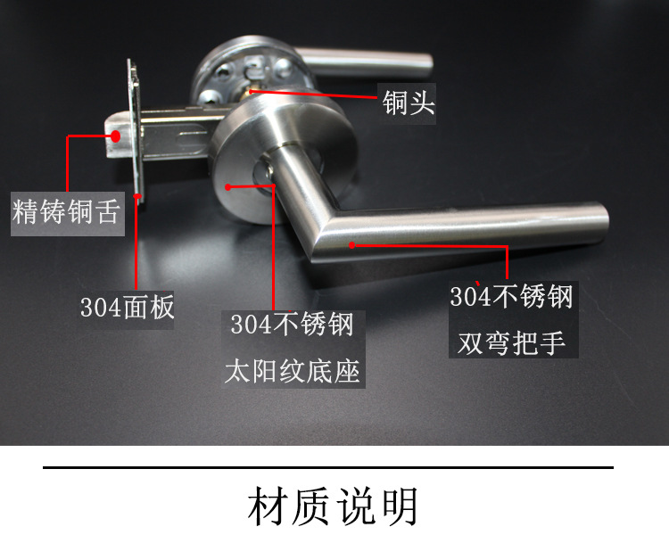 乐朗五金RTH-03 不锈钢弯管空心门把手