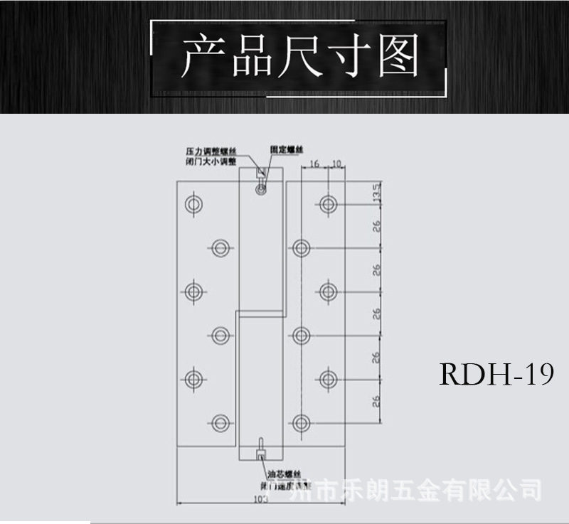 乐朗五金RDH-19 液压自动门合页