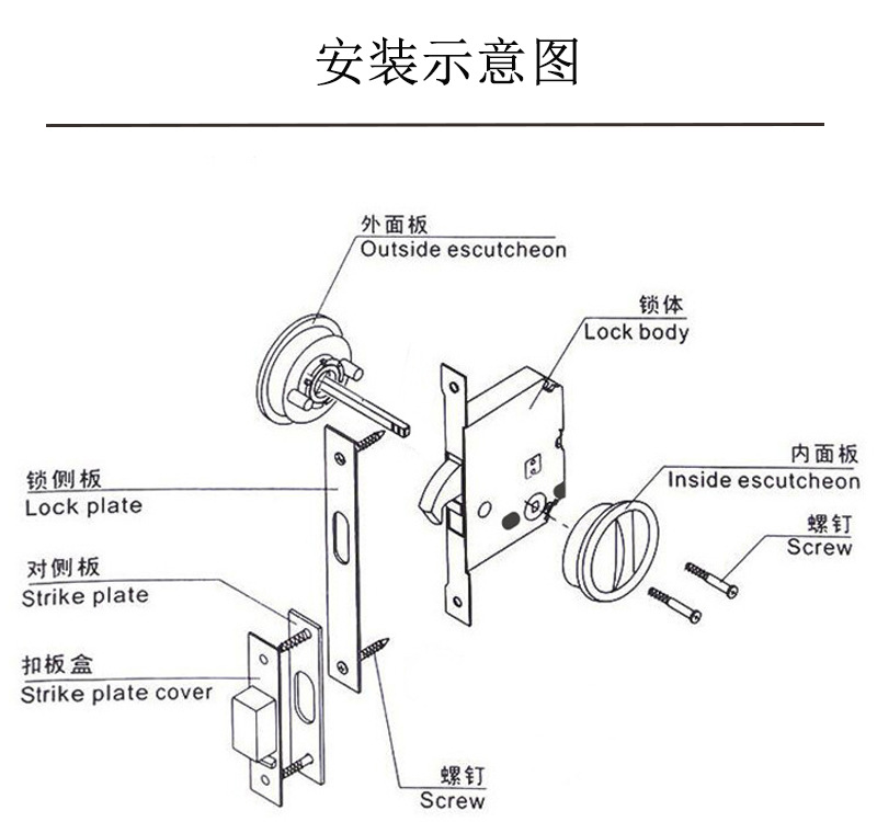 乐朗五金RSL-610DM 移门推拉门锁