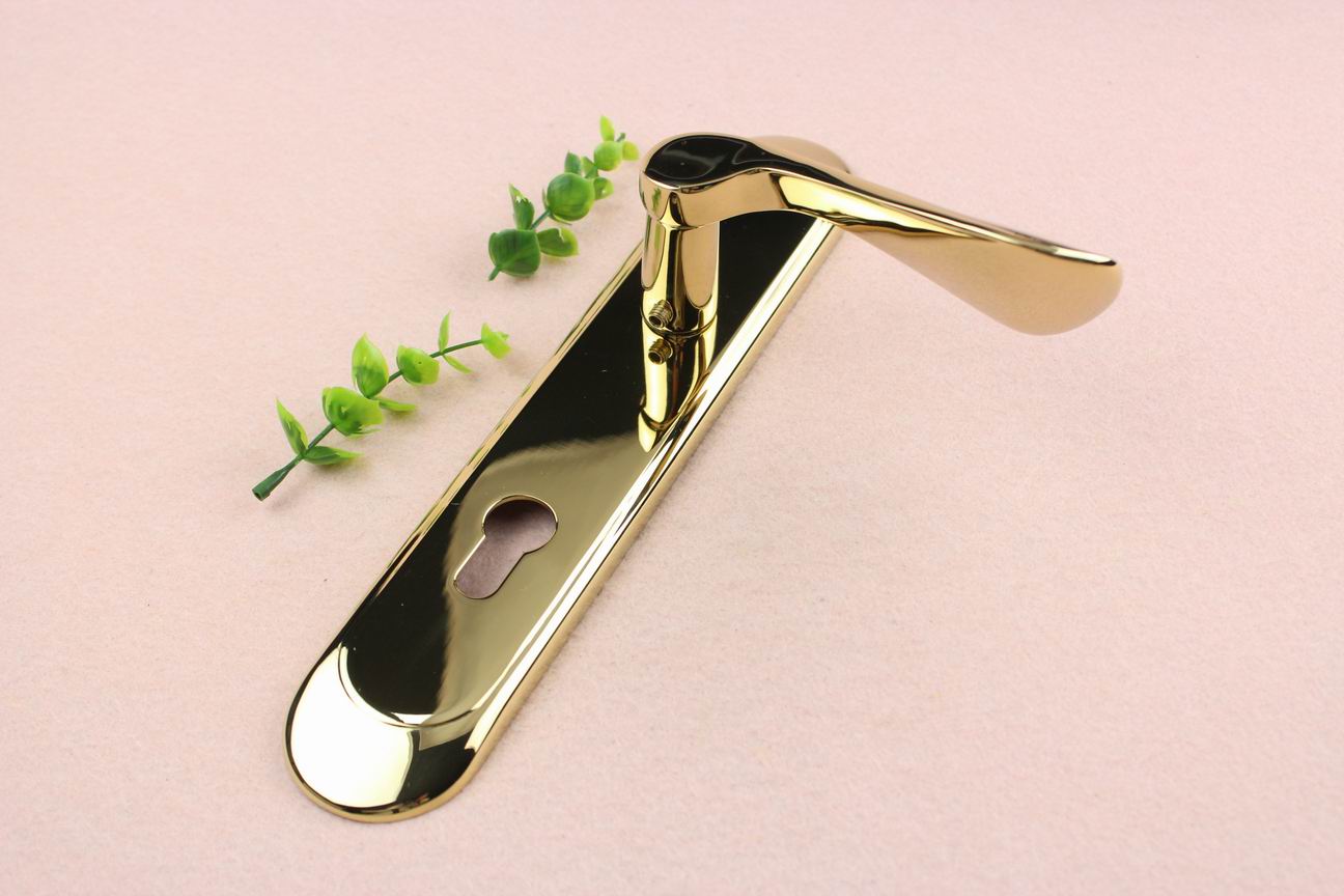 European Style Rustproof PVD Gold Door Lever Handle