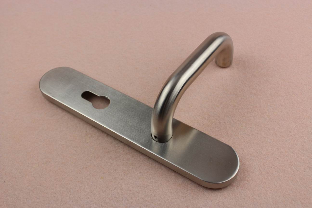 Stainless steel 304 grade U sharp tubular door handle lock with plate