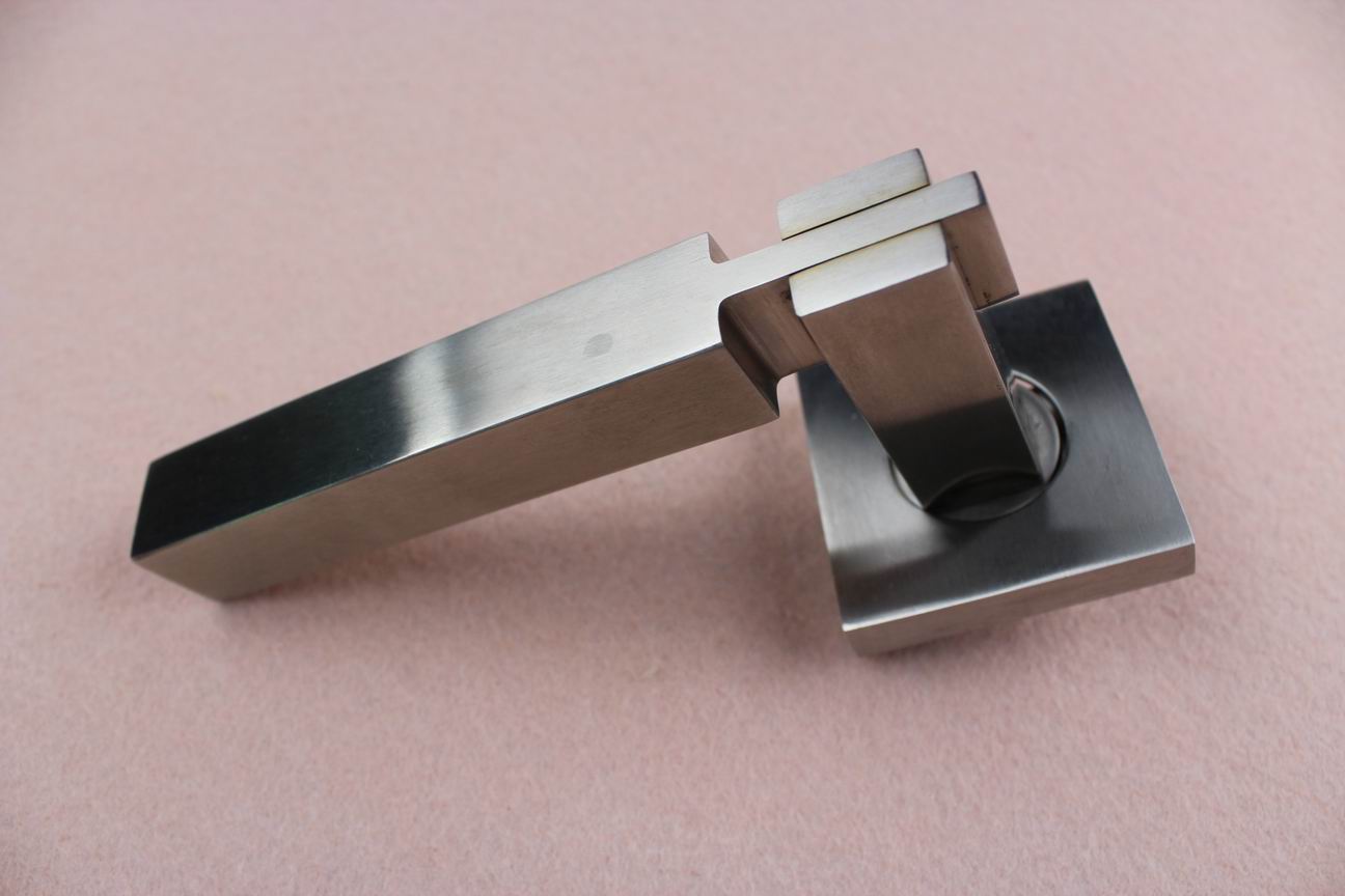 square shape solid type stainless steel material lever door lock handle