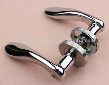solid stainless steel polished door lever handle with 1.0mm thickness escutcheon
