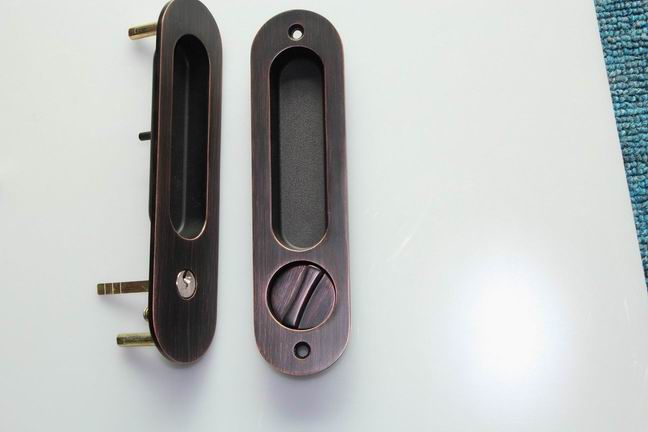 Classical style Invisible wooden bar door sliding door lock with key