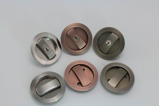 Round design keyed Zinc alloy mortise door lock for moving sliding door