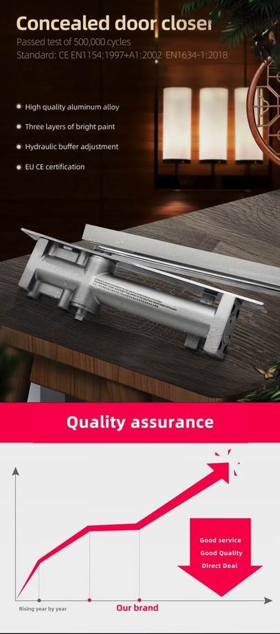 Supply high quality aluminum hydraulic concealed mounted door closer