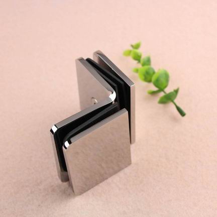 90 degree square brass glass to glass shower clamp