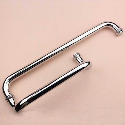 Stainless steel material swing glass shower door handle with towel bar