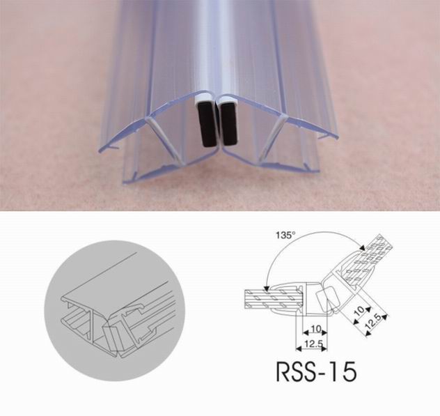 Strong magnetic 135 degree PVC magnet shower room door seals