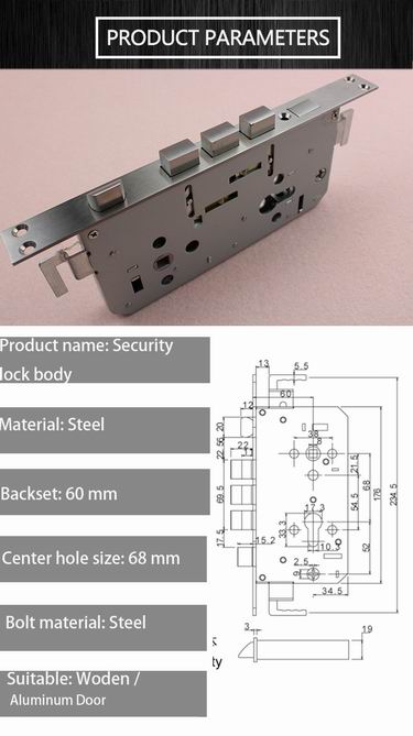 6068 stainless steel anti-theft lock body 